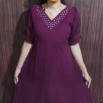 Premium Georgette Handwork Aline  Frocks