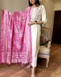 Premium khadi cotton embroidery suit 3piece set